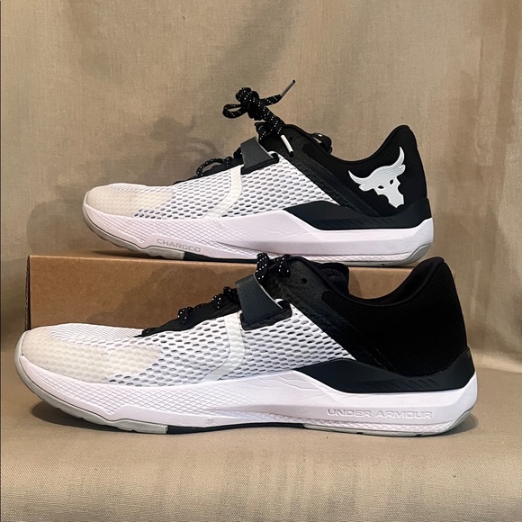 Under Armour Project Rock Charged Training Shoes black/white 12 mens main image 4